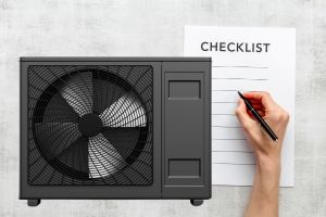 Wärmepumpe mir einer Checkliste